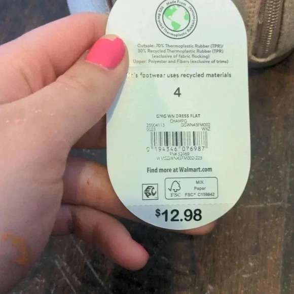 Wonder Nation Big Girl Ballet Flats with Ankle Strap - Picture 4 of 9